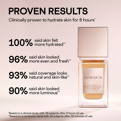 PATRICK TA  MAJOR SKIN HYDRA-LUXE LUMINOUS SKIN PERFECTING FOUNDATION FOR NATURAL GLOW (1 golden)