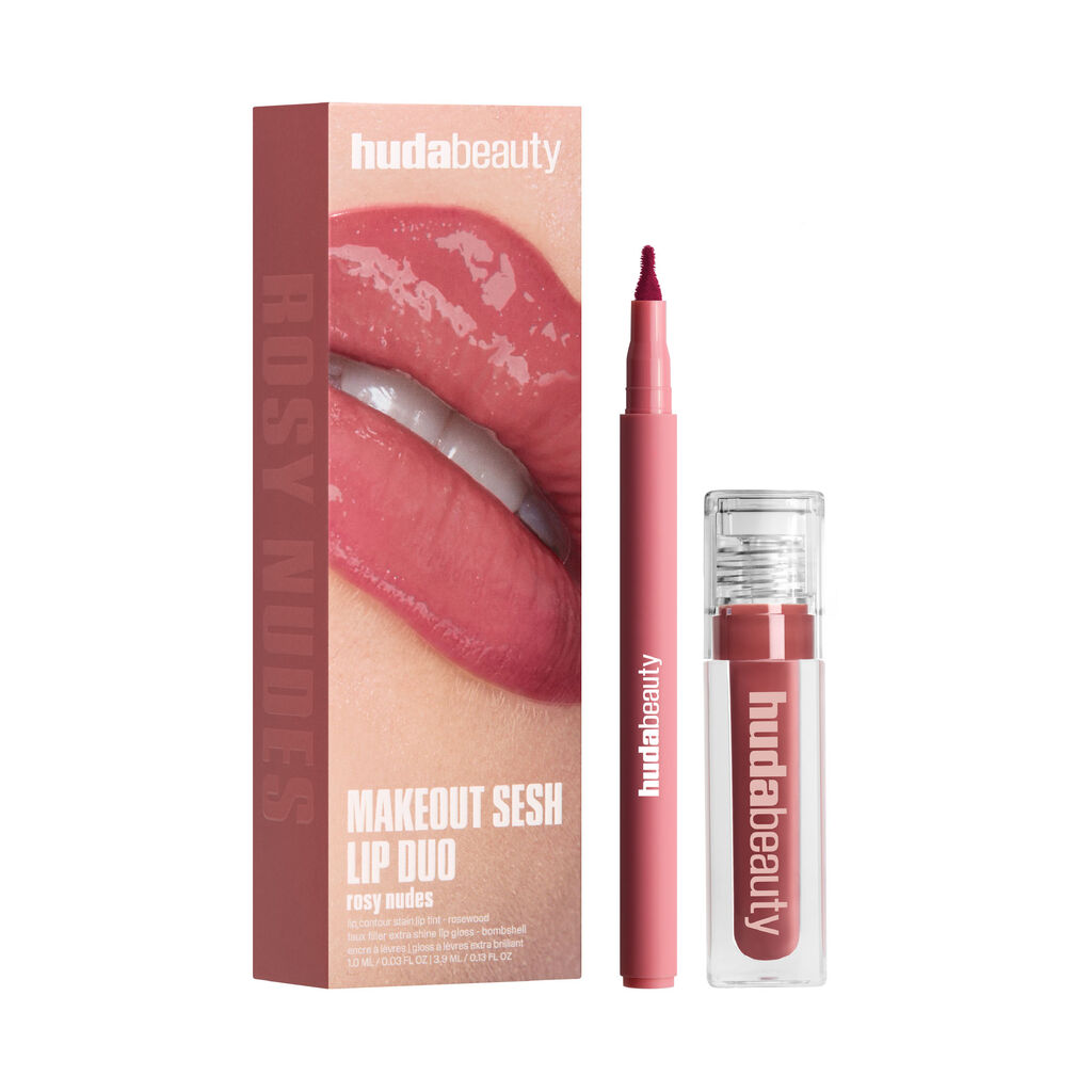HUDA BEAUTY  Make Out Sesh Lip Stain and Lip Gloss Duos
