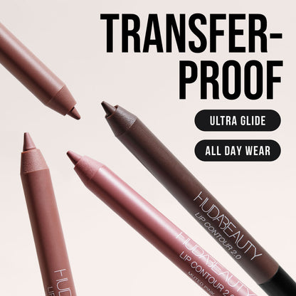HUDA BEAUTY LIP CONTOUR DUO  BLUSHED PINKS(MUTED PINK-PINKY BROWN)