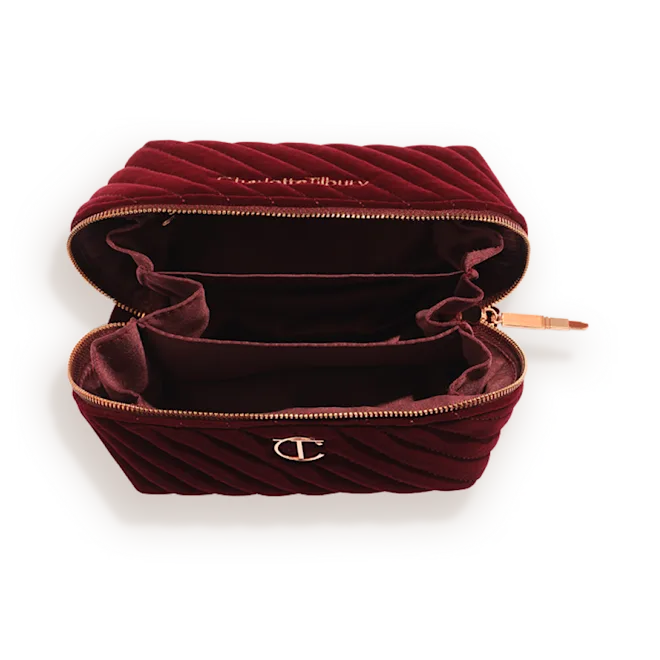 CHARLOTTE TILBURY BURGENDY MAKEUP BAG OF DREAMS MEDIUM