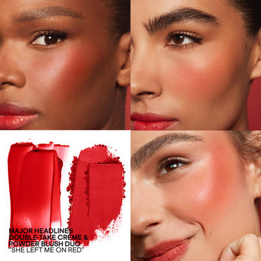 PATRICK TA MAJOR HEADLINES - DOUBLE-TAKE CREME & POWDER BLUSH DUO(she left me on red)