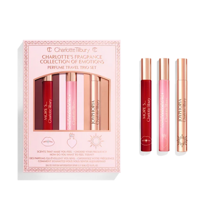 CHARLOTTE TILBURY FRAGRANCE COLLECTION OF EMOTIONS PERFUME TRAVEL TRIO SET LIMITED EDITION FRAGRANCE KIT