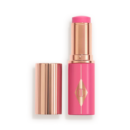 CHARLOTTE TILBURY  UNREAL LIP + CHEEK GLOW BLUSH STICK WITH HYALURONIC ACID (PINK GLOW)