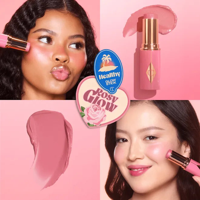 CHARLOTTE TILBURY  UNREAL LIP + CHEEK GLOW BLUSH STICK WITH HYALURONIC ACID (ROSY GLOW)