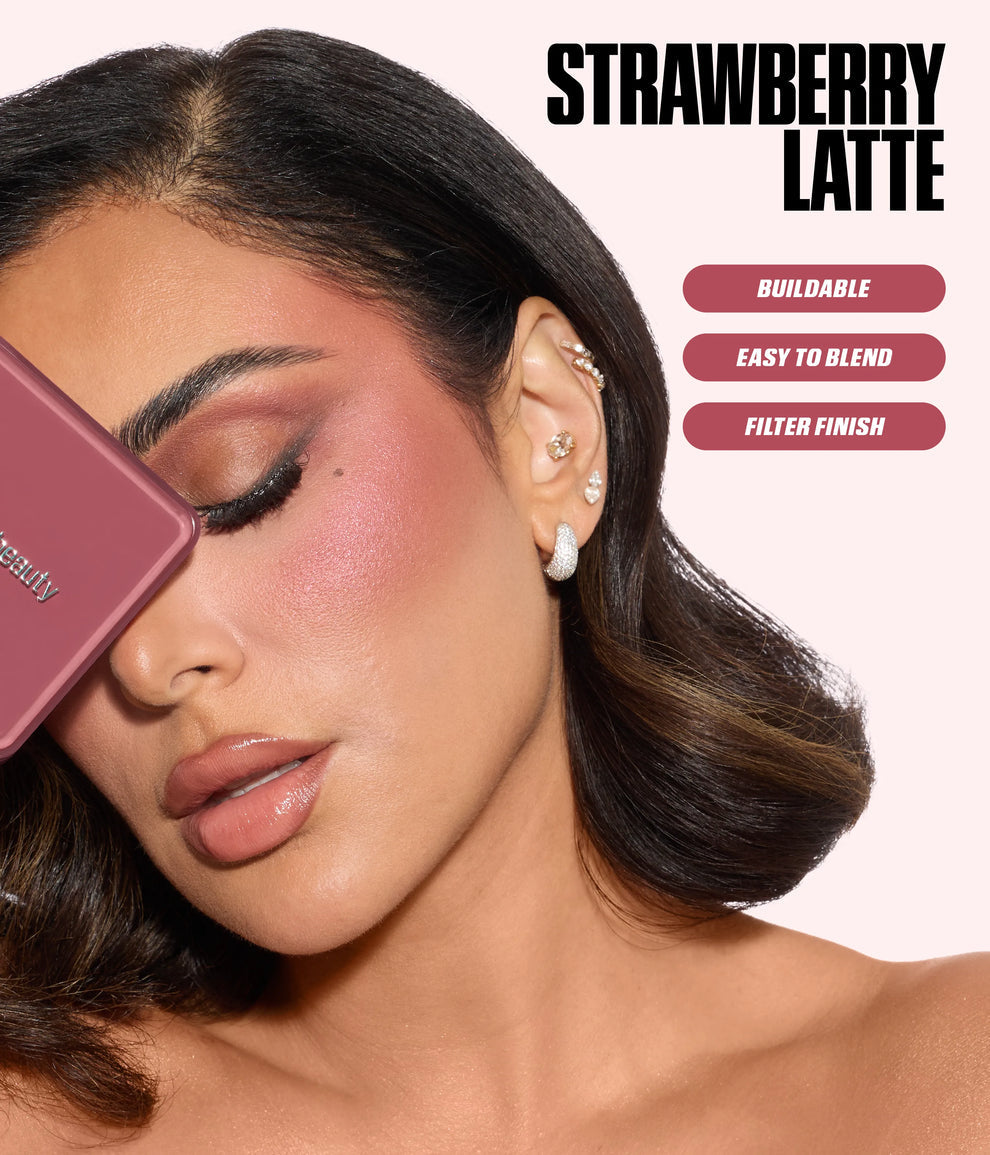 HUDA BEAUTY BLUSH FILTER BLURRING BLUSHIGHLTERS PALETTE (strawberry latte)