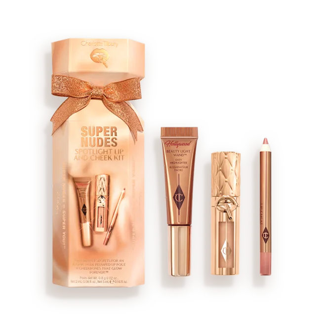 CHARLOTTE TILBURY SUPER NUDES SPOTLIGHT LIP AND CHEEK KIT LIP & CHEEK KIT