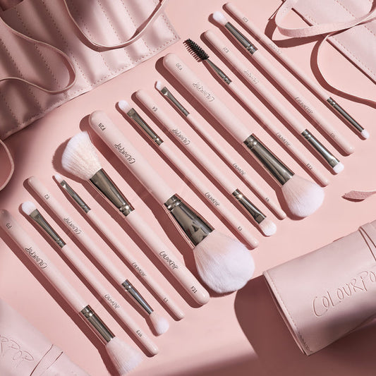 COLOURPOP MAKEUP BRUSH KIT ROLL MAKEUP TOOLS & ACCESSORIES (SMOKE 'N ROSES BRUSH )