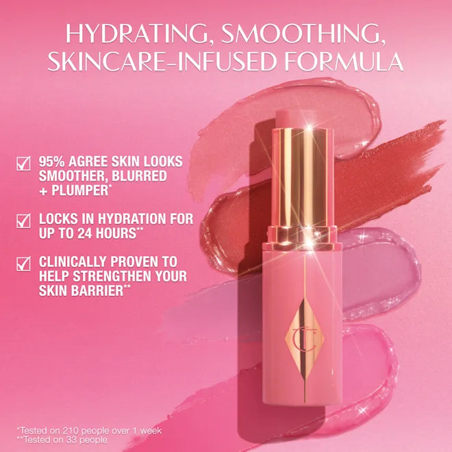 CHARLOTTE TILBURY  UNREAL LIP + CHEEK GLOW BLUSH STICK WITH HYALURONIC ACID (PINK GLOW)