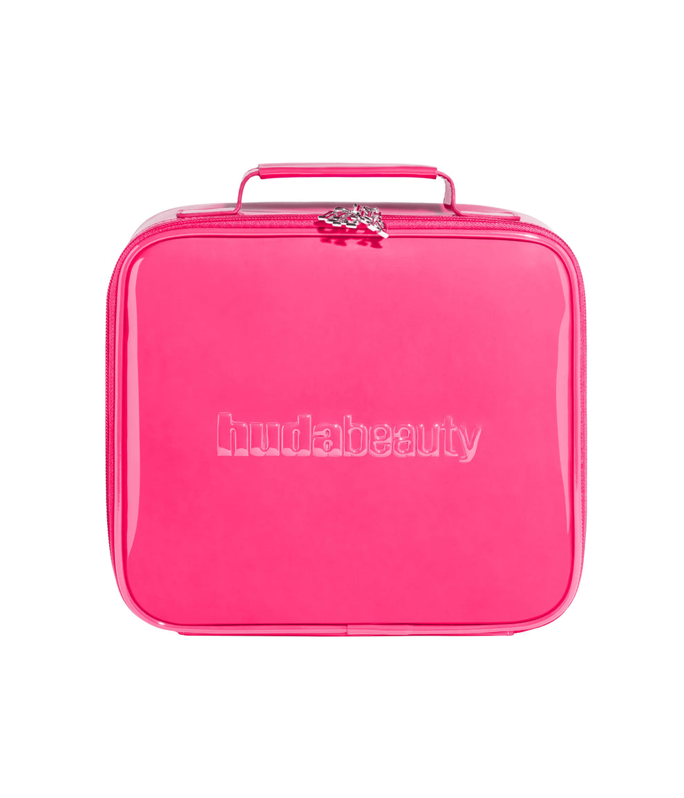 HUDA BEAUTY LARGE PINK VANITY BAG