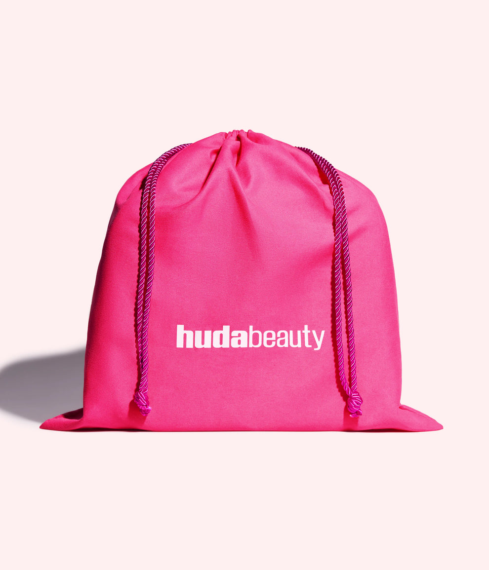 HUDA BEAUTY LARGE PINK VANITY BAG