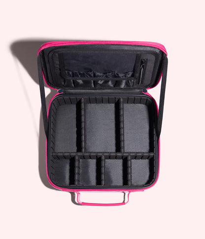 HUDA BEAUTY LARGE PINK VANITY BAG