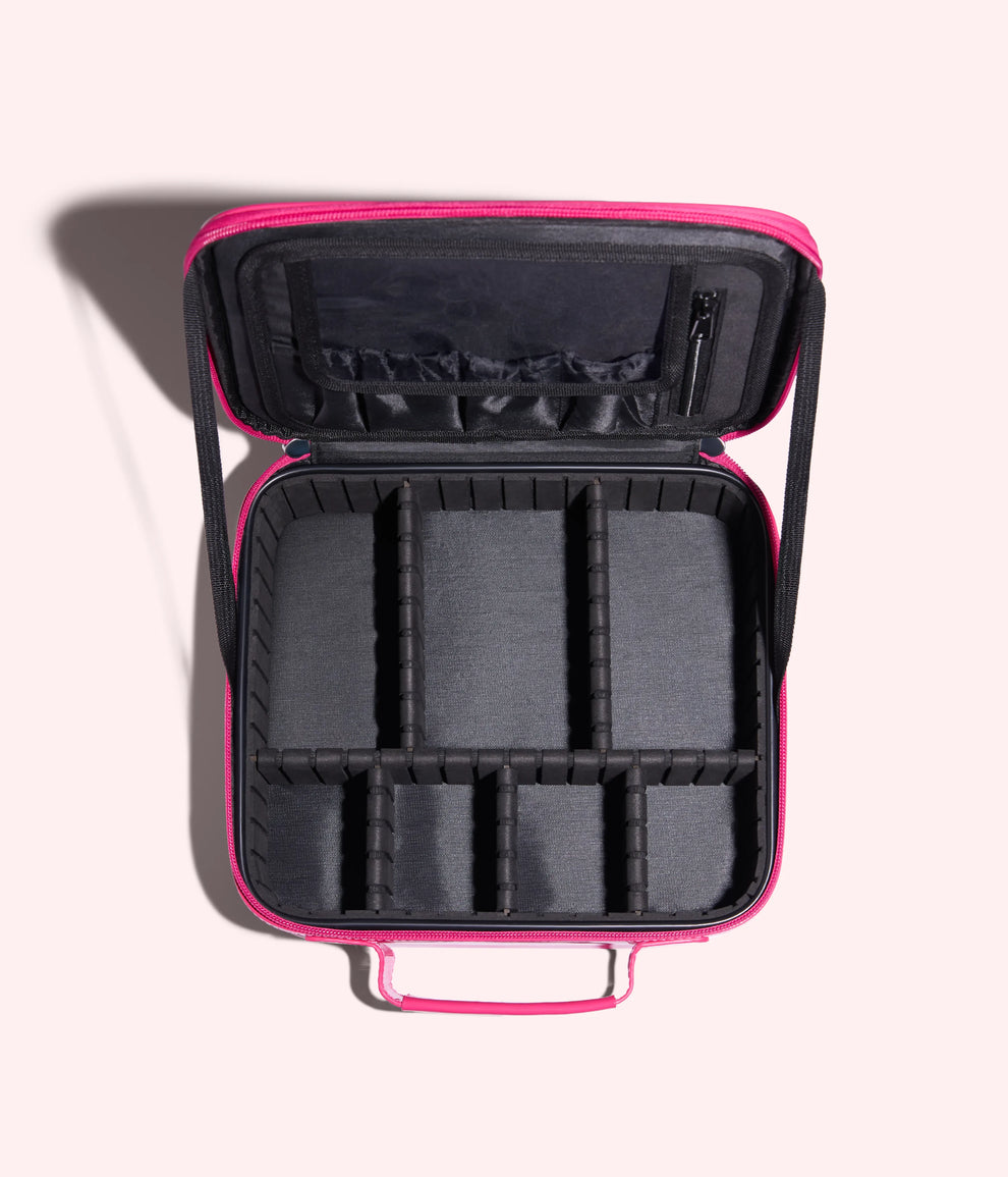 HUDA BEAUTY LARGE PINK VANITY BAG