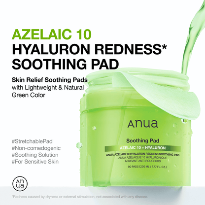 ANUA ZELAIC 10 HYALURON REDNESS SOOTHING PADS (90 PADS)
