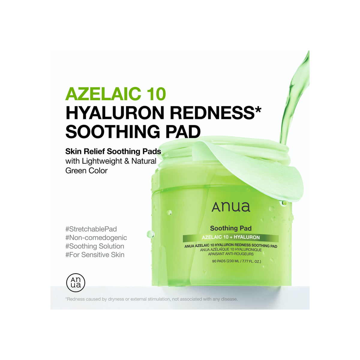 ANUA Anua Zelaic 10 Hyaluron Redness Soothing Pads — 90 Pads