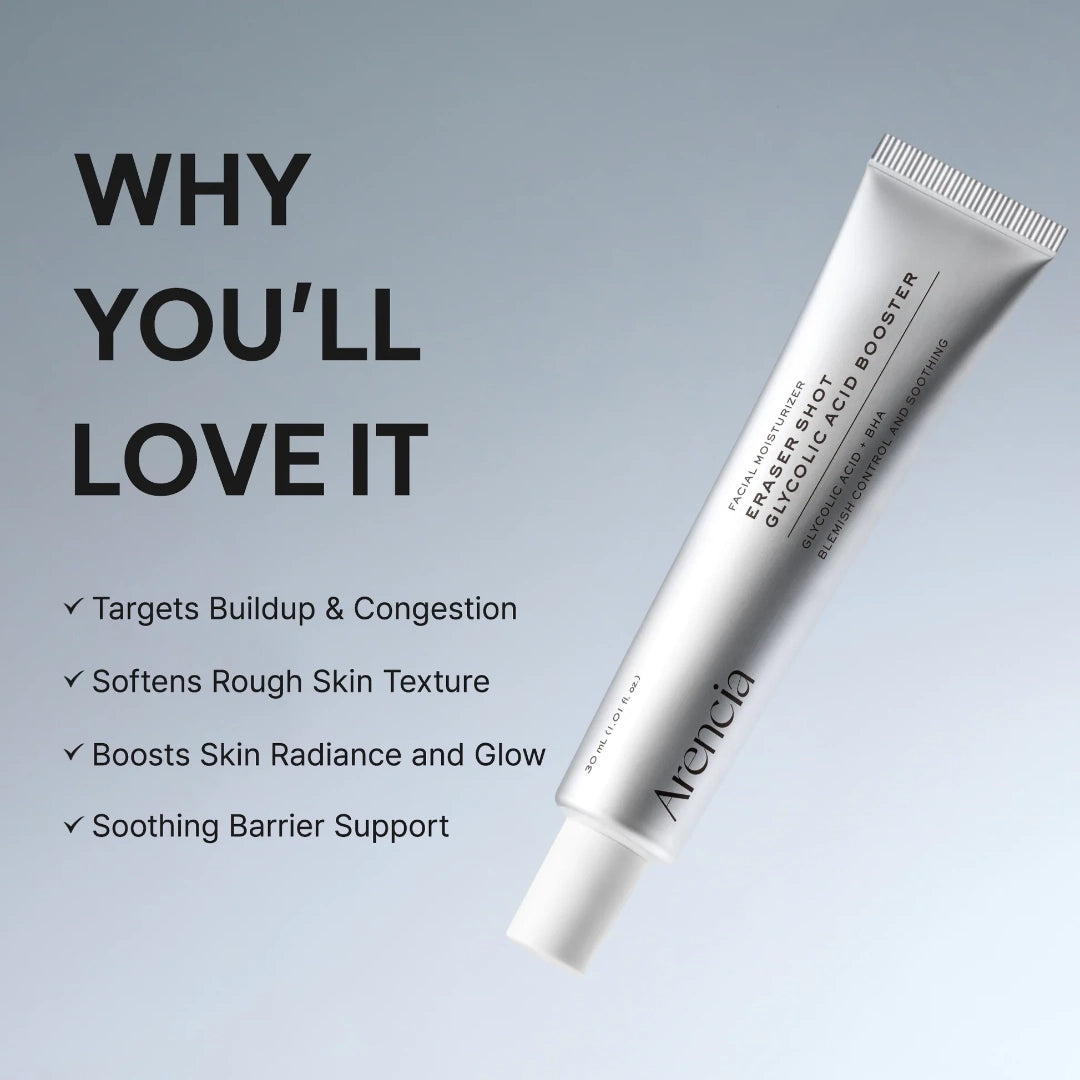ARENCIA FACIAL MOISTURIZER ERASER SHOT GLYCOLIC ACID BOOSTER