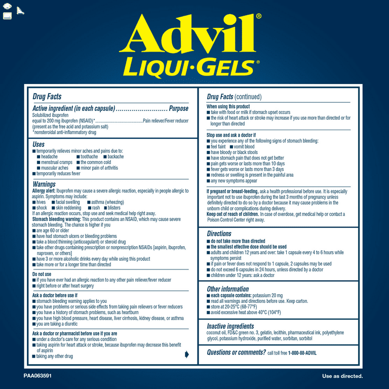 ADVIL LIQUI-GELS 120 LIQUID FILLED CAPSULES (IMPORTED FROM USA)