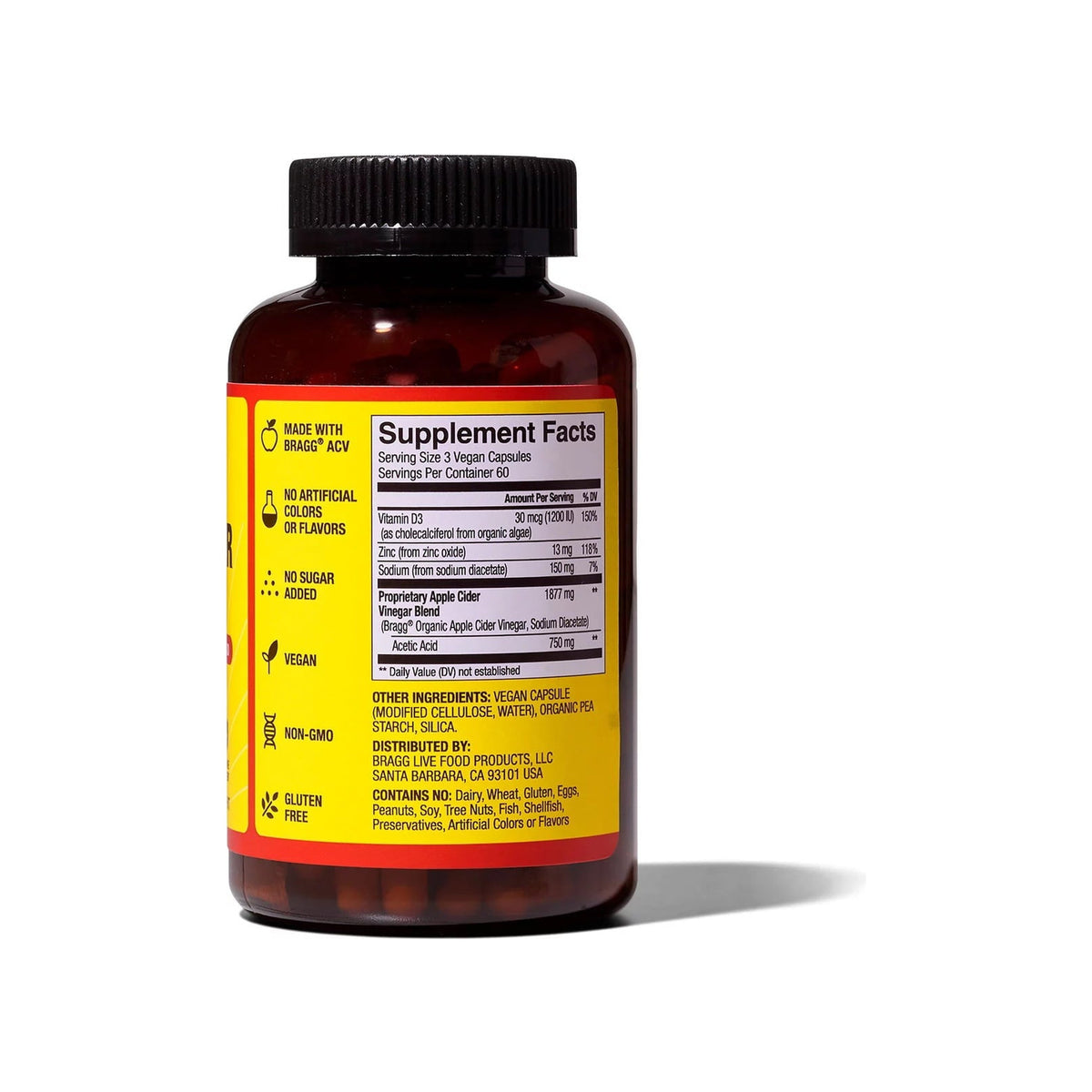 BRAGG Bragg Apple Cider Vinegar 180 Capsules — Imported From USA — view 5