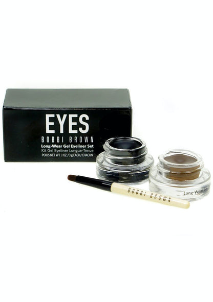 BOBBI BROWN DUO LONGWEAR GEL EYELINER SET WITH BRUSH