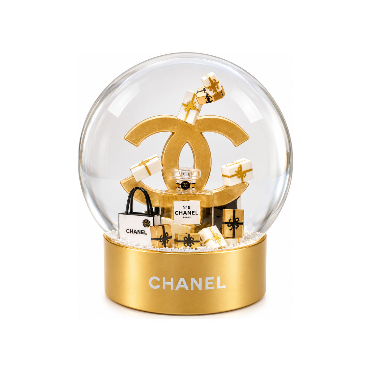 Chanel Luxury Bag N:5 Snow Globe Decorative Gift