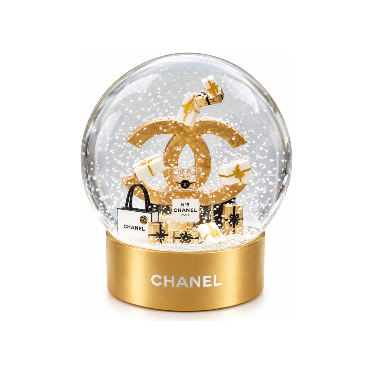 Chanel Luxury Bag N:5 Snow Globe Decorative Gift