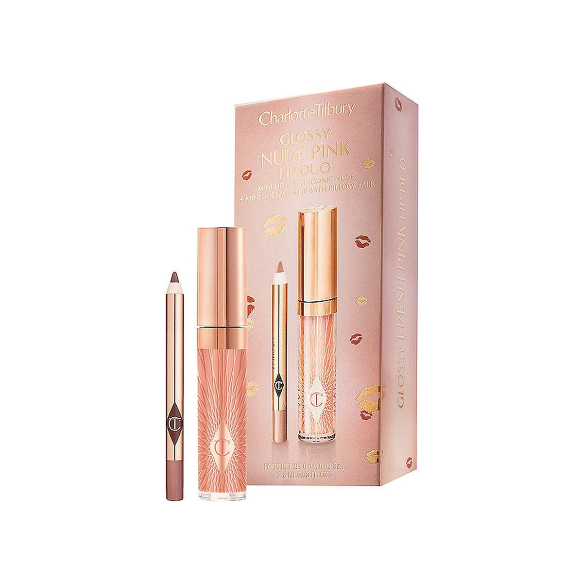 CHARLOTTE TILBURY Glossy Nude Pink Lip Duo — Iconic Nude + Pillow Talk
