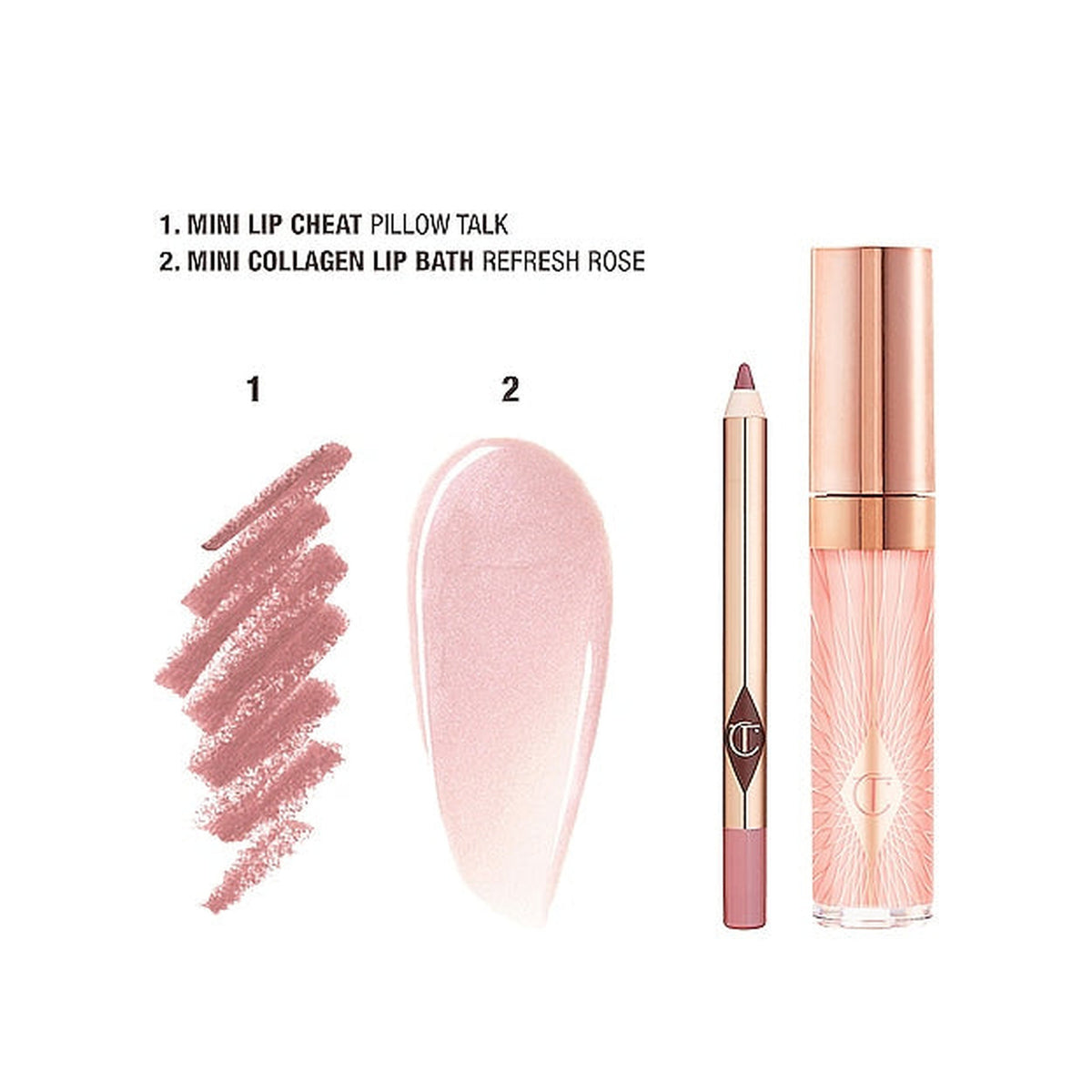 CHARLOTTE TILBURY Glossy Fresh Pink Lip Duo — Pillow Talk + Refresh Rose — view 2