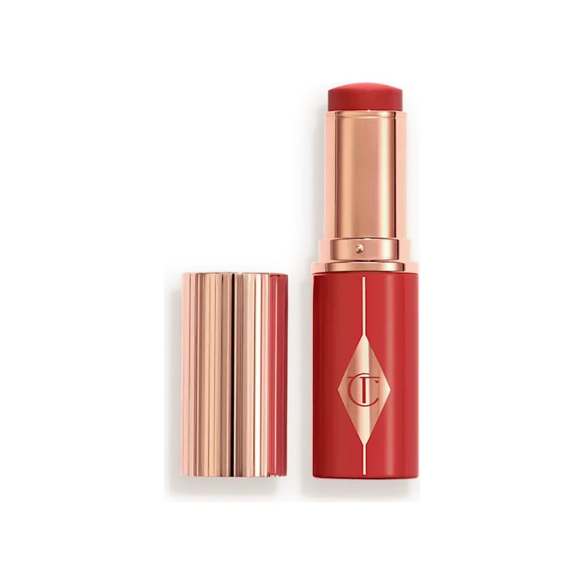 CHARLOTTE TILBURY Charlotte Tilbury Unreal Lip + Cheek Glow Blush Stick with Hyaluronic Acid — Cherry Glow