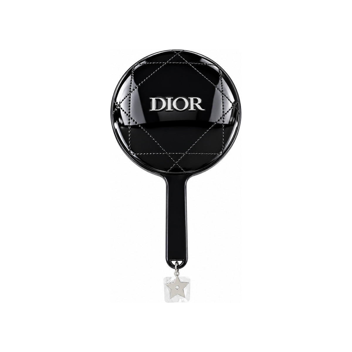 CHRISTIAN DIOR Hand Mirror Black with Star Charm