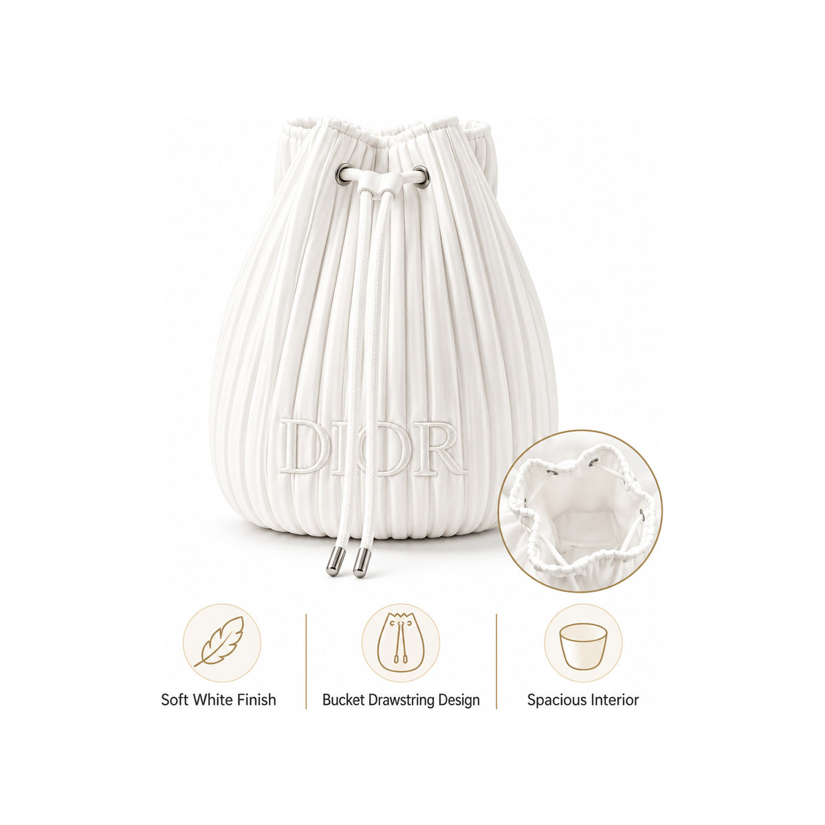 CHRISTIAN DIOR Bucket Dior White Bag