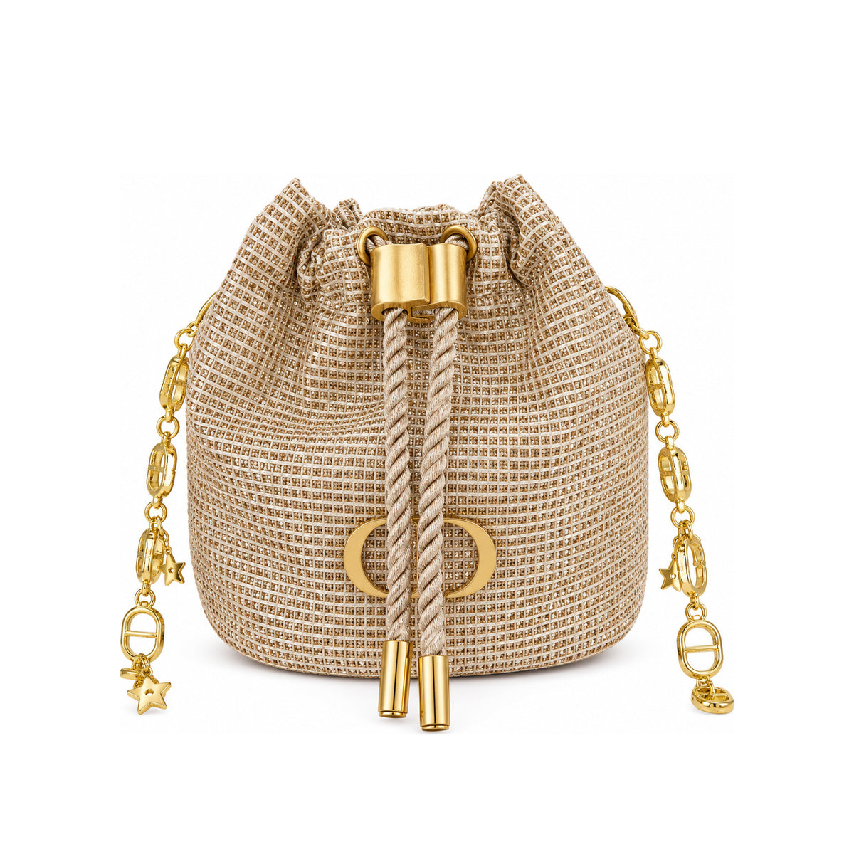 Christian  Dior Gold Bucket  Bag With  4 Mini
