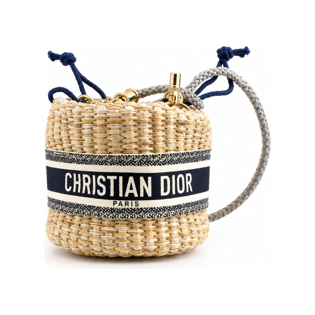 CHRISTIAN DIOR Mini Round Straw Jackyard Lady Dior Limited Edition