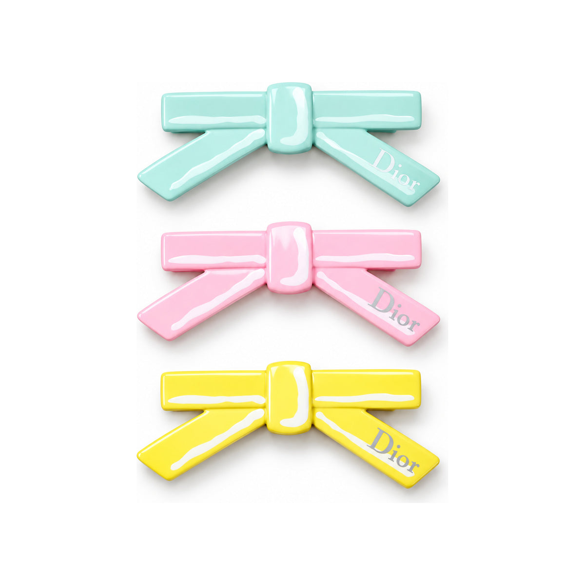 CHRISTIAN DIOR Bow Hair Clip Dior Setof 3pieces