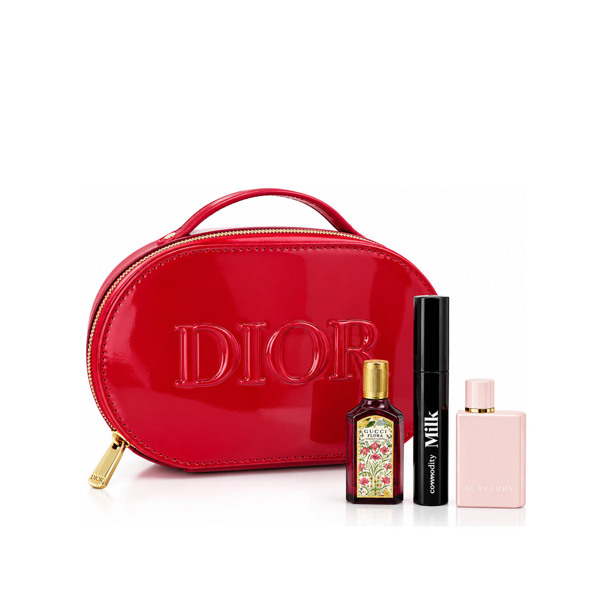CHRISTIAN DIOR Round Red Bag Limited Edition Bag with 3 Mini Perfume