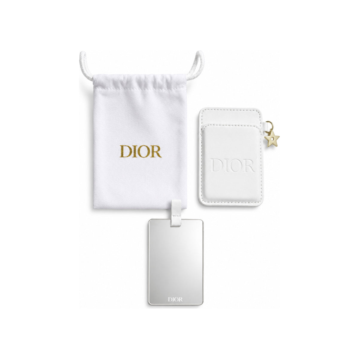 CHRISTIAN DIOR Phone Accesories White Leather with Mirror