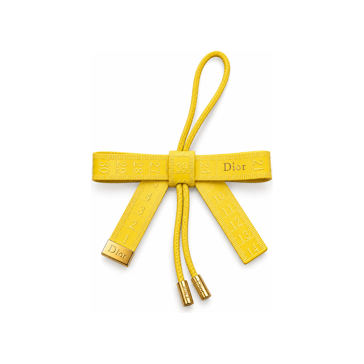 CHRISTIAN DIOR CHRISTIAN DIOR YELLOW MEASURING TAPE BOW BAG ACCESSORIES