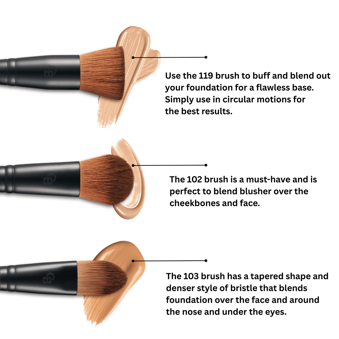 OTIS BATTERBEE LONDON 12 PIECES MAKEUP BRUSH SET