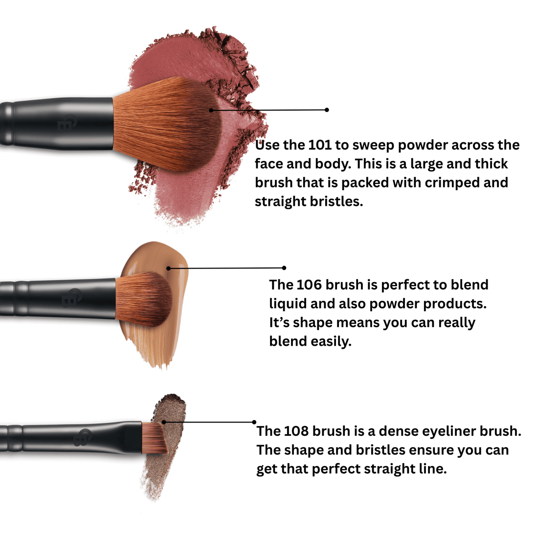 OTIS BATTERBEE LONDON 12 PIECES MAKEUP BRUSH SET