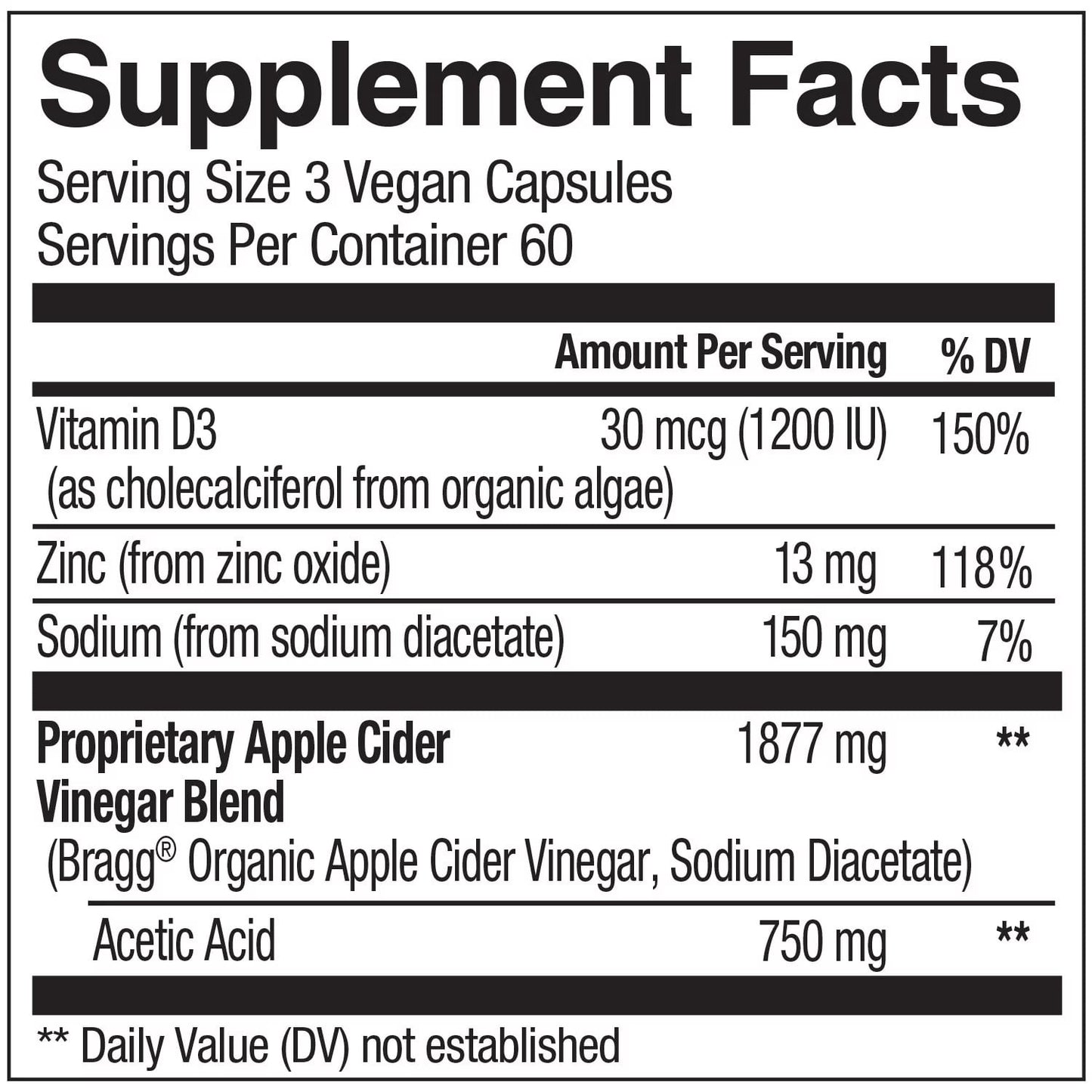 BRAGG APPLE CIDER VINEGAR 180 CAPSULES (IMPORTED FROM USA)