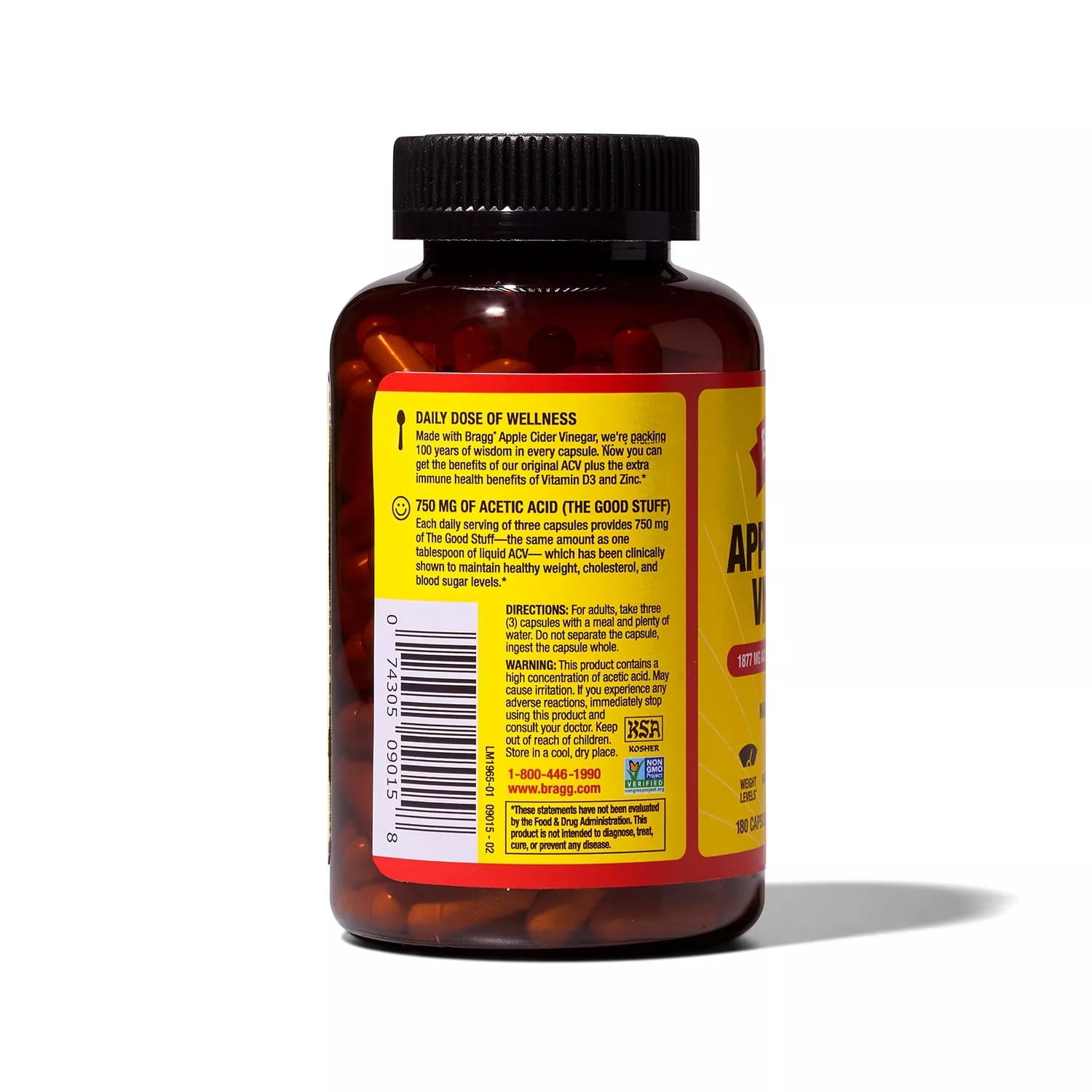 BRAGG APPLE CIDER VINEGAR 180 CAPSULES (IMPORTED FROM USA)