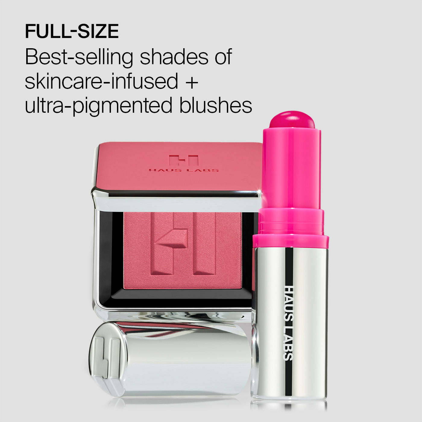 HAUS LAB BY LADY GAGA COLOR FUSE INNOVATION GLASSY BALM + POWDER BLUSH DUO ( Glassy Pitaya + Haze (mauve pink))