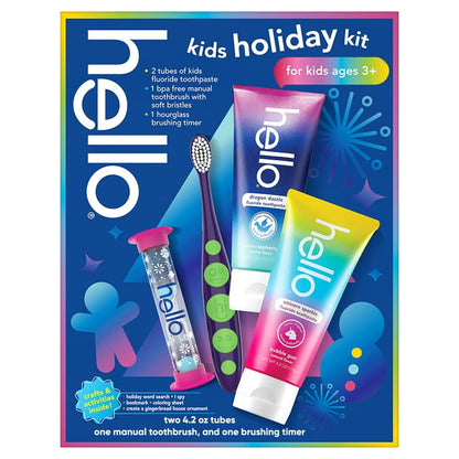 hello Kids Toothbrush and Kids Toothpaste Holiday Gift Set