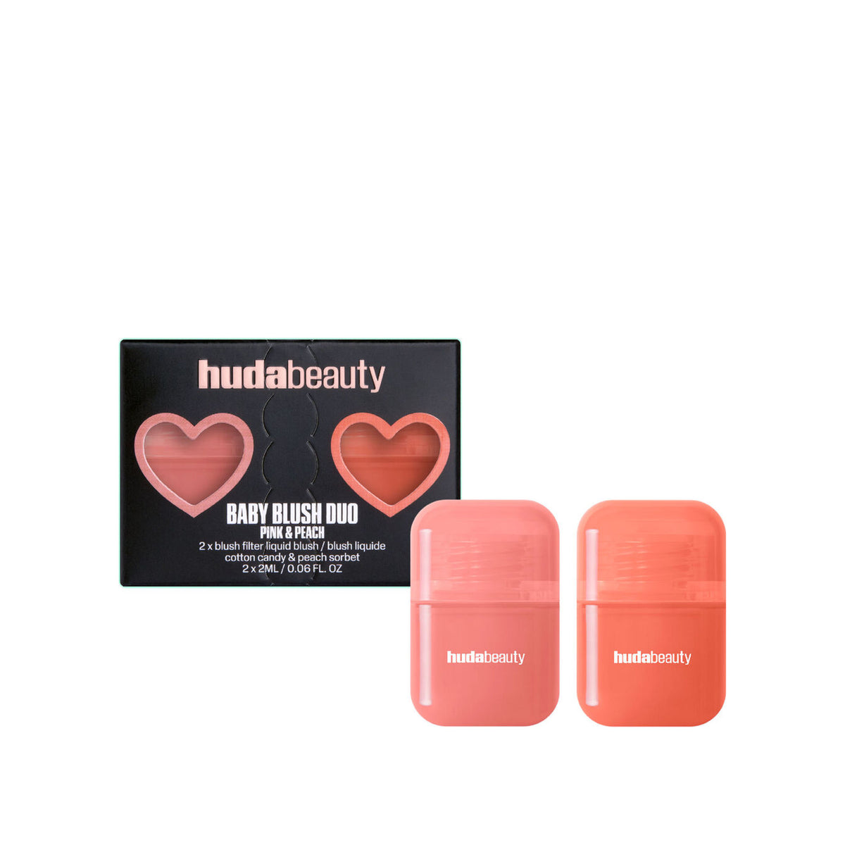 HUDA BEAUTY Huda Beauty Mini Baby Blush Duo Set — Cotton Candy - Peach Sorbet
