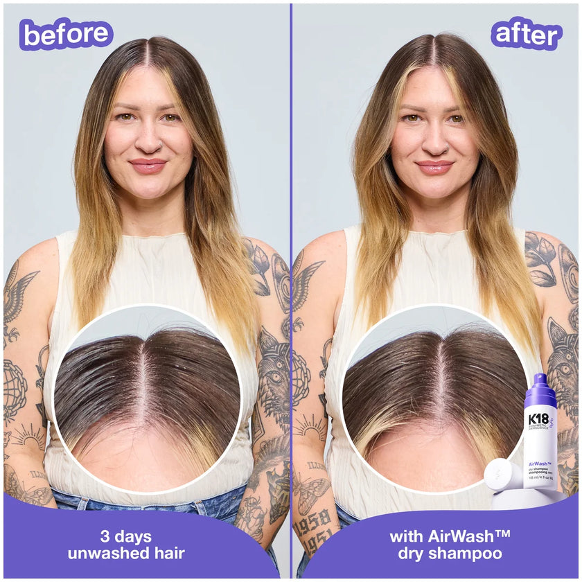 K18 BIOMIMETIC HAIRSCIENCE AIRWASH DRY SHAMPOO 118ML