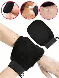 EXFOLIATING GLOVES DOUBLE SIDED BODY BLACK
