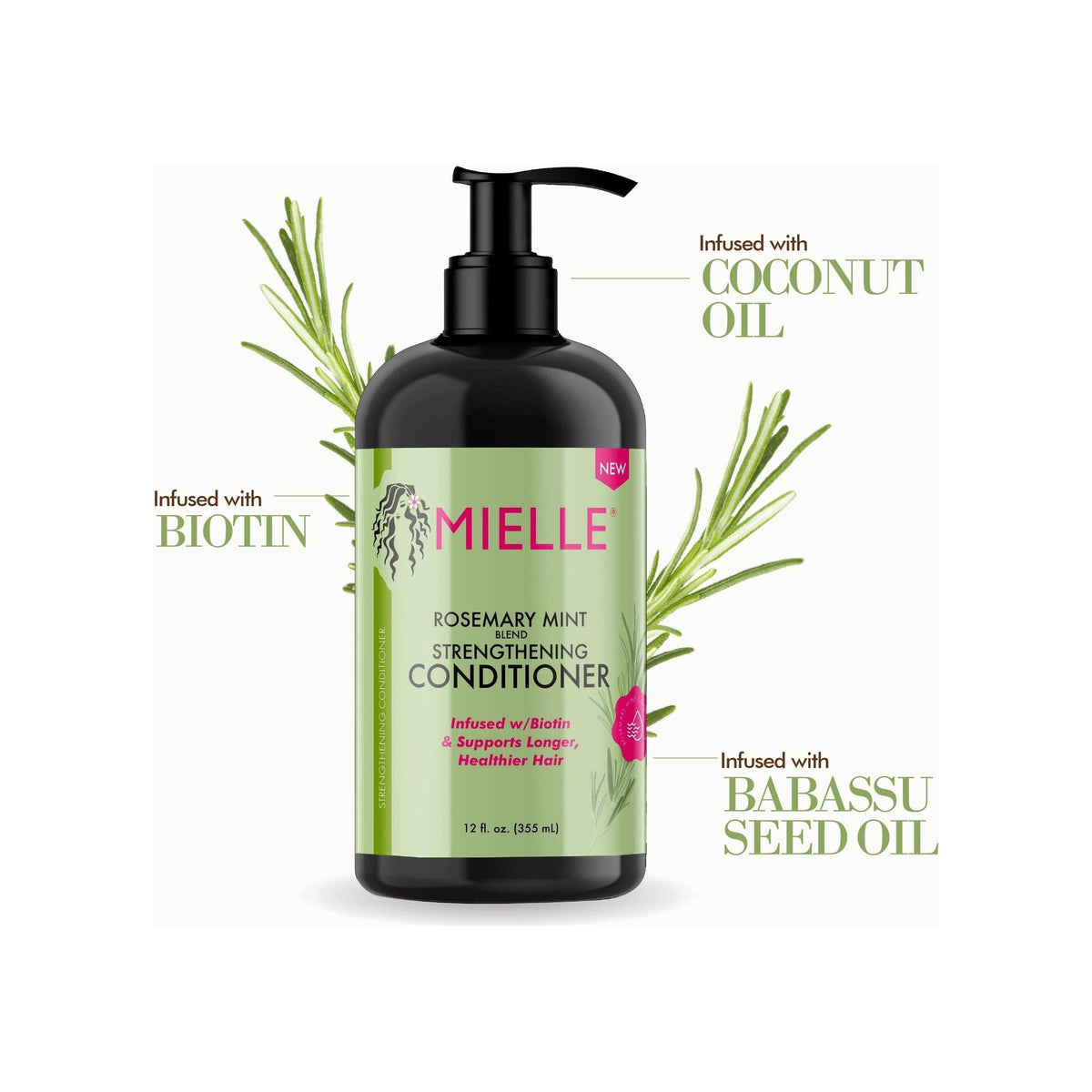 MIELLE Rosemary Mint Strengthening Conditioner 355 ML — view 2
