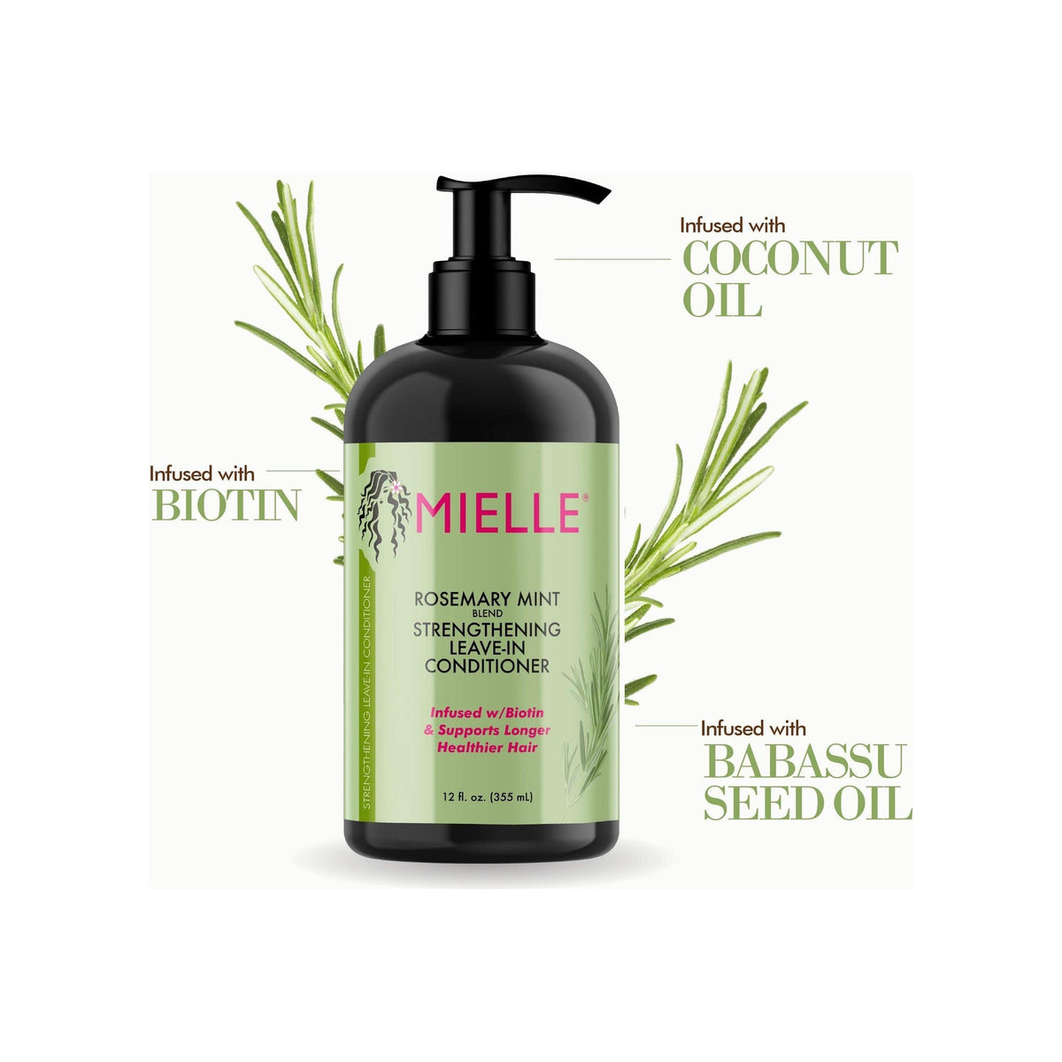 MIELLE Rosemary Mint Strengthening Leave in Conditioner 355 ML — view 2