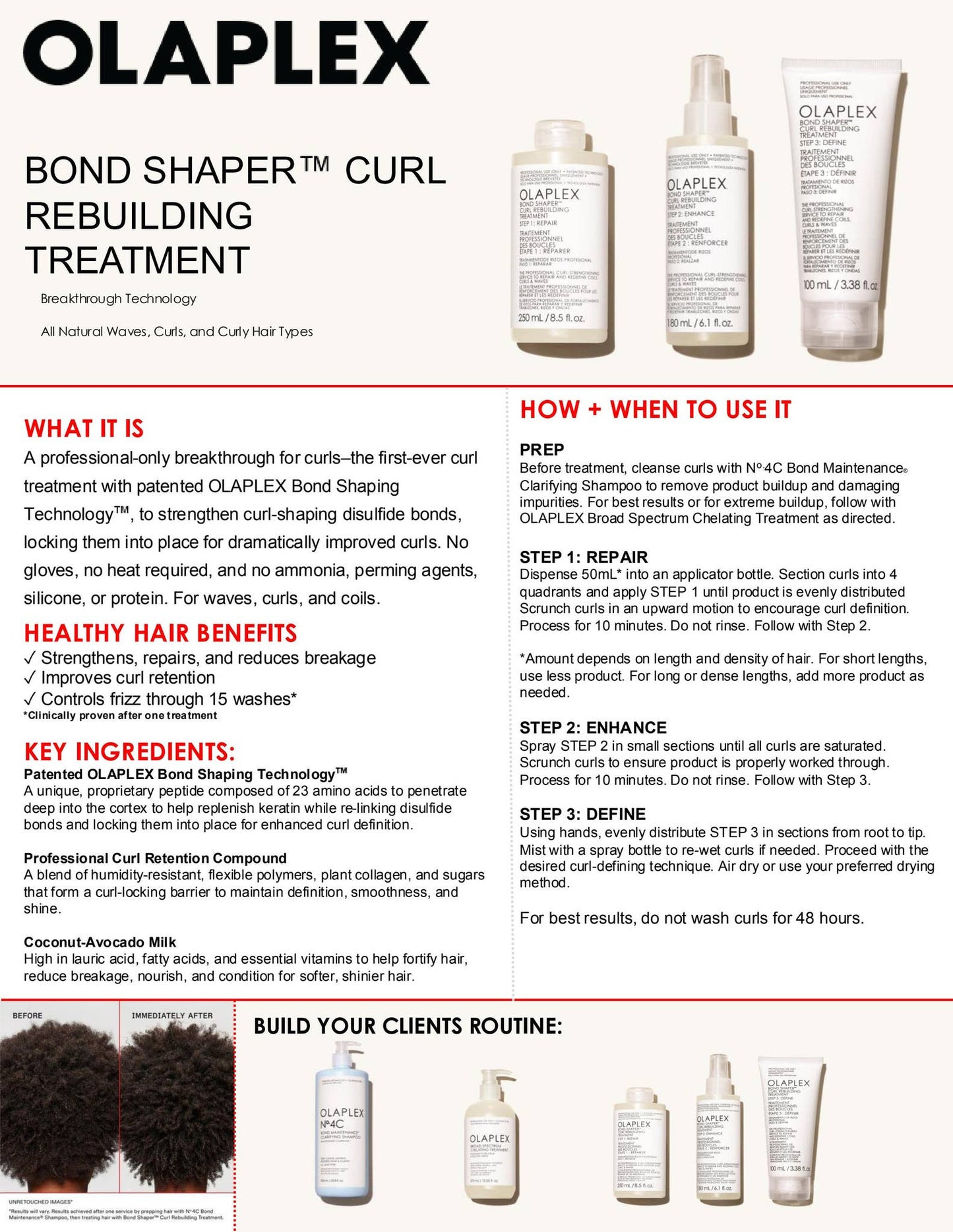OLAPLEX BOND SHAPER CURL REBUILDING TREATMENT