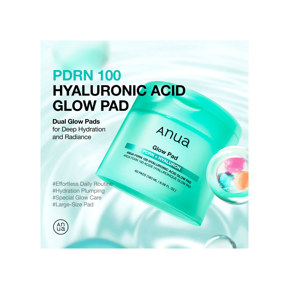 ANUA Anua PDRN 100 Hyalauronic Acid Glow Pad — 60 Pads — view 2