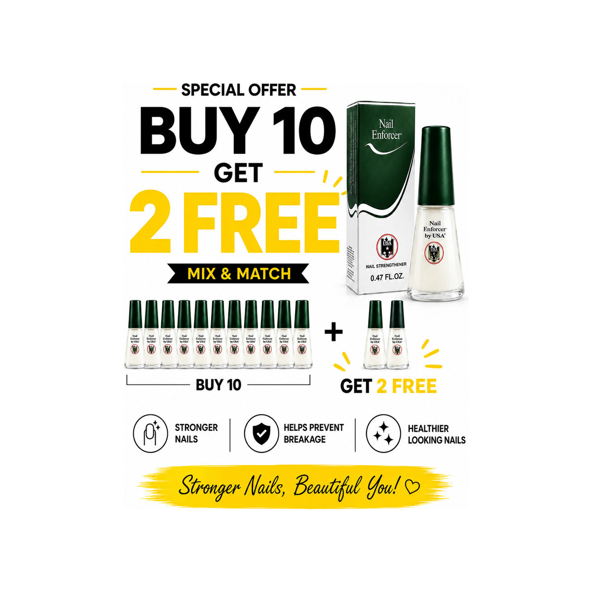 NEW QUIMICA ALEMANA NAIL HARDENER/ESMALTE ENDURECEDOR PARA UNAS (10 pieces) +2 free special offer for this week