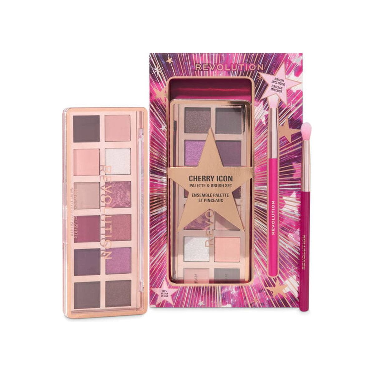 REVOLUTION BEAUTY Revolution Beauty Cherry Icon Palette & Brush Set